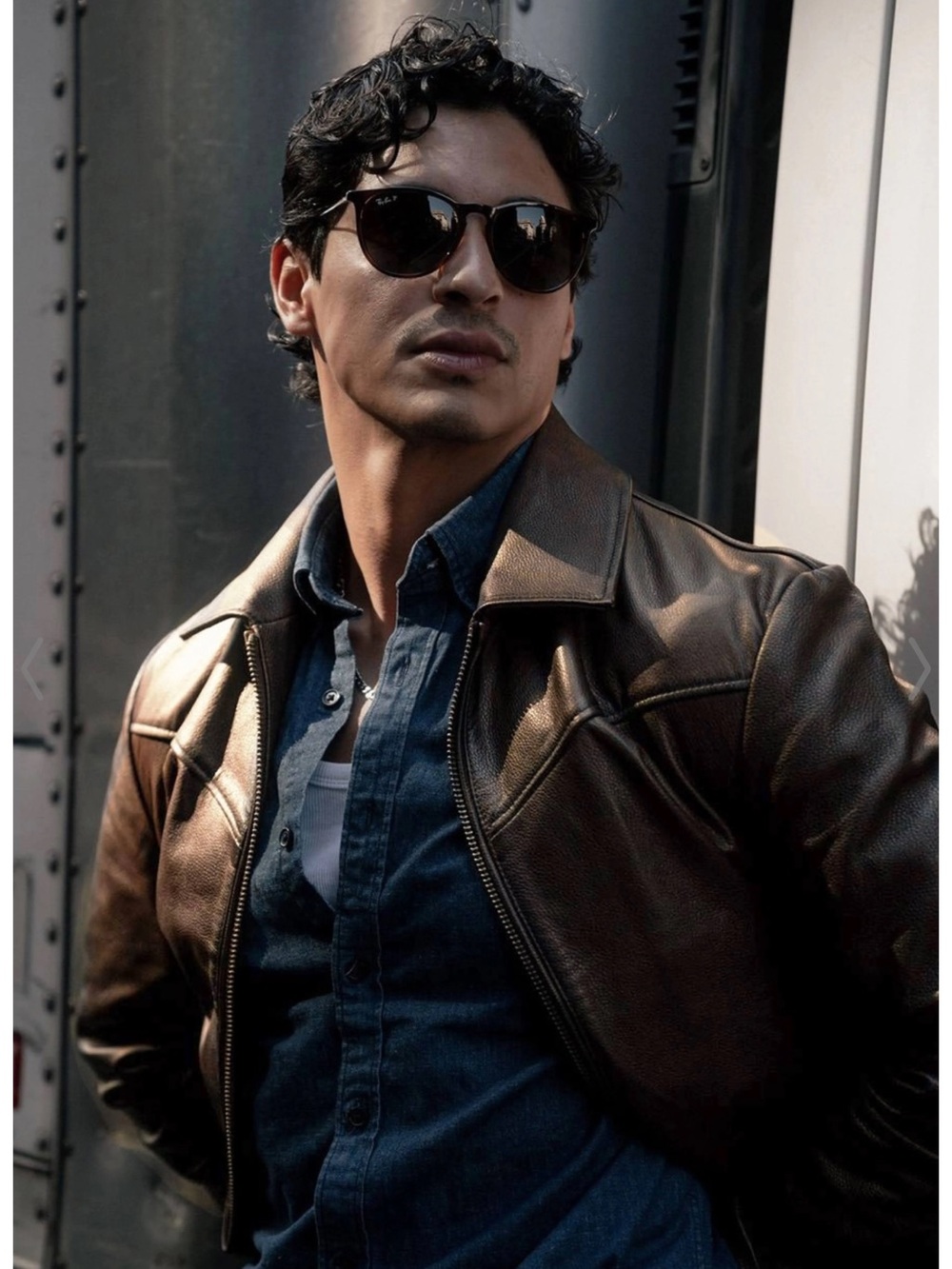 Boda Skins vintage Brown Leather Zip-Front Jacket